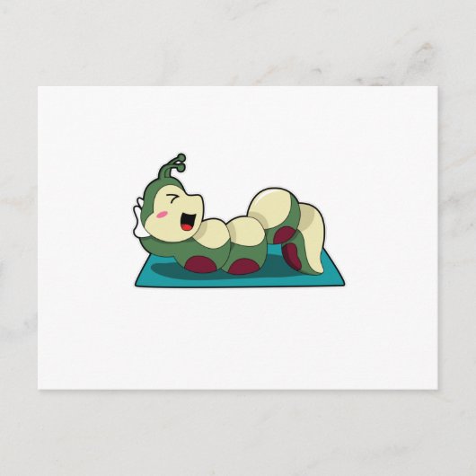 Carte Postale Chenille au travail de remise en forme (Devant)