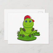 Carte Postale Chenille avec Casquette (Devant / Derrière)