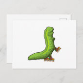 Carte Postale Chenille comme patineur en ligne avec des patins e (Devant / Derrière)