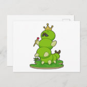 Carte Postale Chenille comme roi avec couronne (Devant / Derrière)