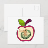 Carte Postale Chenille Dormant Pomme (Devant / Derrière)