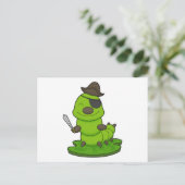 Carte Postale Chenille en pirate avec épée (Debout devant)