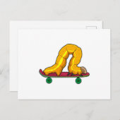 Carte Postale Chenille Skateur Skateboard (Devant / Derrière)