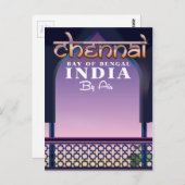 Carte Postale Chennai, Baie du Bengale dans l'est de l'Inde (Devant / Derrière)