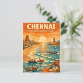 Carte Postale Chennai, en Inde, dans un classique rétro (Debout devant)