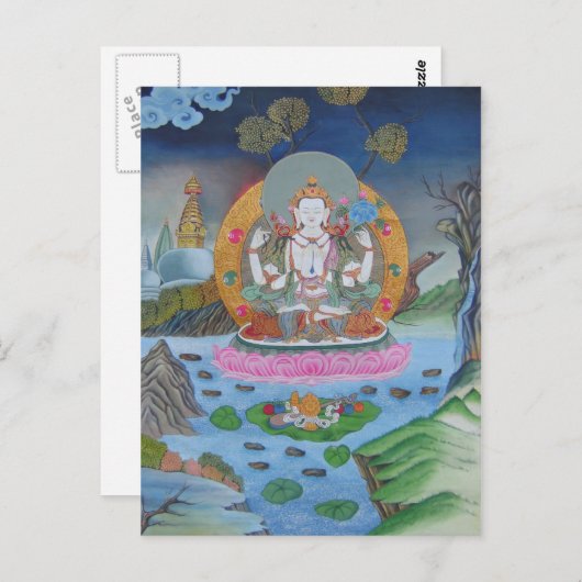 Carte postale Chenrezig (Devant / Derrière)