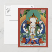 Carte Postale Chenrezig Bodhisattva de la compassion divinité ti (Devant / Derrière)