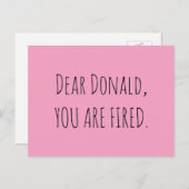 Carte Postale Cher Donald, Tu Es Lié (Devant / Derrière)