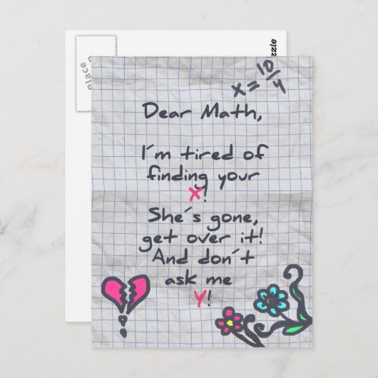 Carte Postale Cher math (Devant / Derrière)