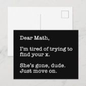 Carte Postale Cher Math, j'en ai marre d'essayer de trouver votr (Devant / Derrière)