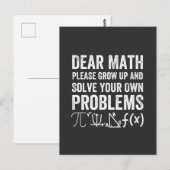 Carte Postale Cher maths S'IL VOUS PLAÎT grandir (Devant / Derrière)