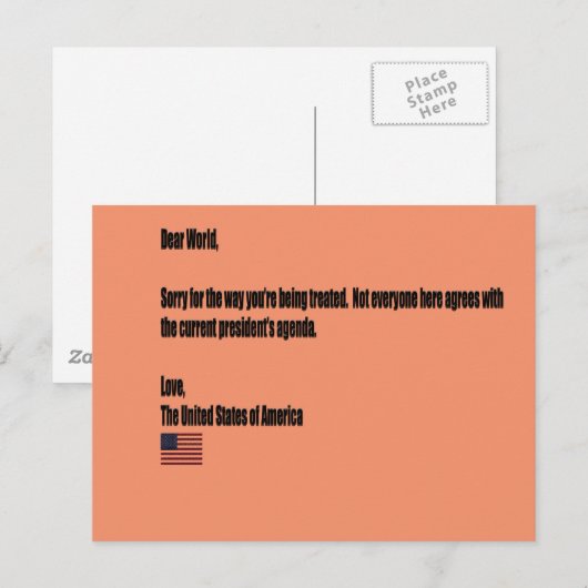 Carte Postale Cher monde (Devant / Derrière)