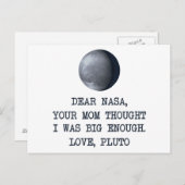 Carte Postale Cher Nasa Love Pluto (Devant / Derrière)
