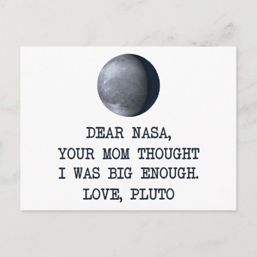 Carte Postale Cher Nasa Love Pluto (Devant)