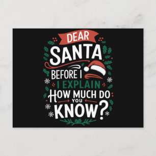 Carte Postale Cher Père Noël avant que j'explique combien savez-