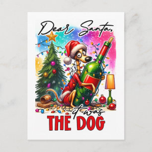 Carte Postale Cher Père Noël C'était le Chien – Drôle de Noël An