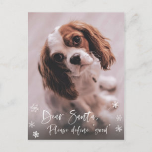 Carte Postale Cher Père Noël Définissez "Bien" Photo de Noël drô