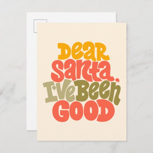 Carte Postale Cher Père Noël, j'ai été bon design (Devant / Derrière)