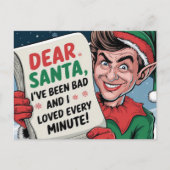Carte Postale Cher Père Noël, j'ai été mauvaise conception elfe  (Devant)