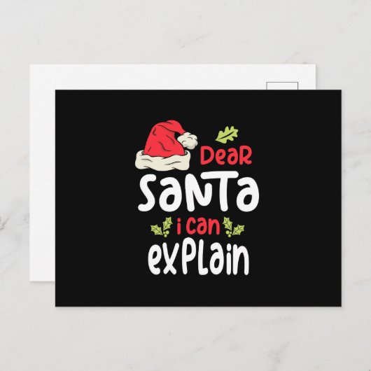Carte Postale Cher Père Noël, je peux expliquer Noël (Devant / Derrière)