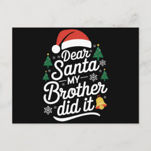 Carte Postale Cher Père Noël Mon Frère L'a Fait Drôle De Noël 