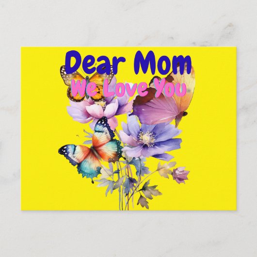 Carte Postale Chère maman, nous t'aimons (Devant)