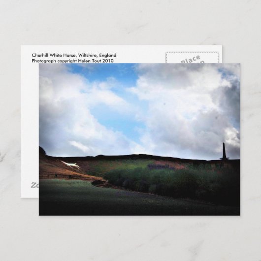 Carte Postale Cherhill White Horse - Wiltshire, Angleterre (Devant / Derrière)