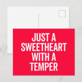 Carte Postale Chérie Avec Une Citation Drôle De Temper (Devant / Derrière)