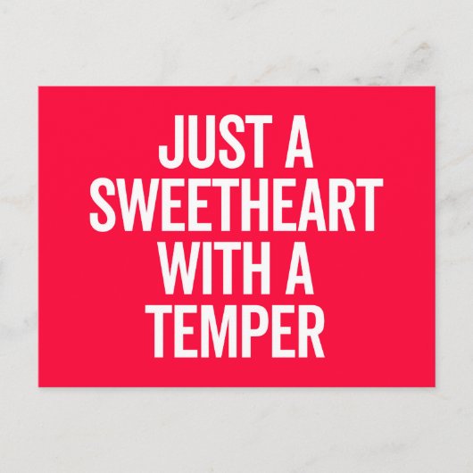 Carte Postale Chérie Avec Une Citation Drôle De Temper (Devant)
