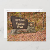 Carte Postale Cherokee Forêt nationale signe à l'automne dans le (Devant / Derrière)