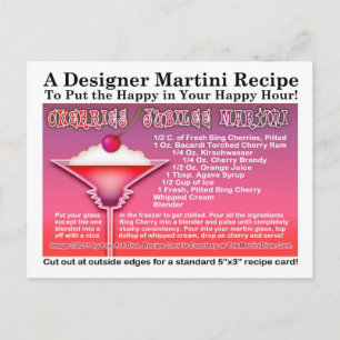 Carte postale Cherries Jubilee Martini Recette
