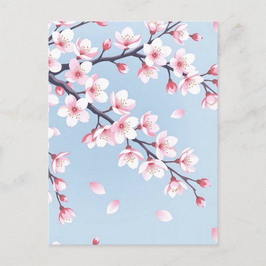 Carte Postale Cherry Blossom Branches Serene Pattern (Devant)