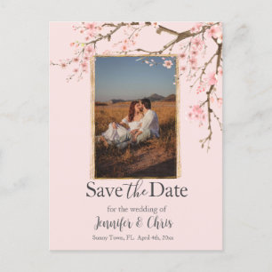 Carte Postale Cherry Blossom Enregistrer la photo Date