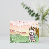 Carte Postale Cherry Blossom Geisha Kitty (Debout devant)