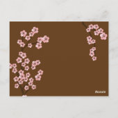 Carte Postale Cherry Blossom Mariage (Marine) Numéro de tableau (Dos)