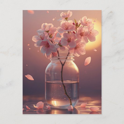 Carte Postale Cherry Blossom Serenity – Elegant Sakura Branch in (Devant)