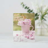 Carte Postale Cherry Blossom Stilllife Texte de printemps (Debout devant)