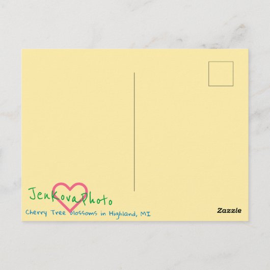 CARTE POSTALE CHERRY BLOSSOMS (Dos)