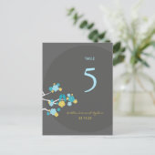 Carte Postale Cherry Blossoms Inséparables Mariage Numéro de tab (Debout devant)