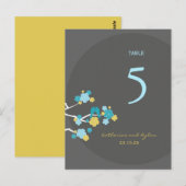 Carte Postale Cherry Blossoms Inséparables Mariage Numéro de tab (Devant / Derrière)