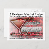 Carte postale Cherry Cola Martini Recette (Devant / Derrière)