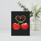 CARTE POSTALE CHERRY LOVE COEURS (Debout devant)