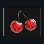 Carte Postale Cherry Pi<br><div class="desc">Fun with mathematics! Two bright red cherries with the symbol for pi. Pi Day is March 14.</div>
