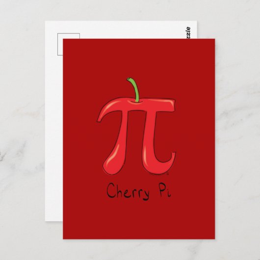 Carte postale Cherry Pi Cute Math Pi Day (Devant / Derrière)