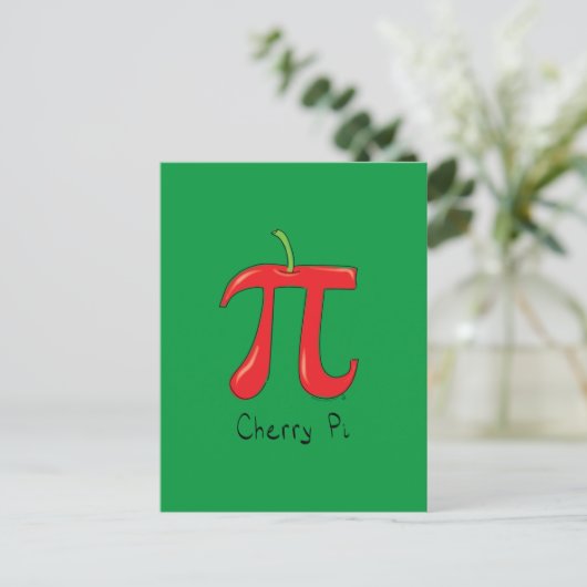 Carte postale Cherry Pi Cute Math Pi Day (Debout devant)
