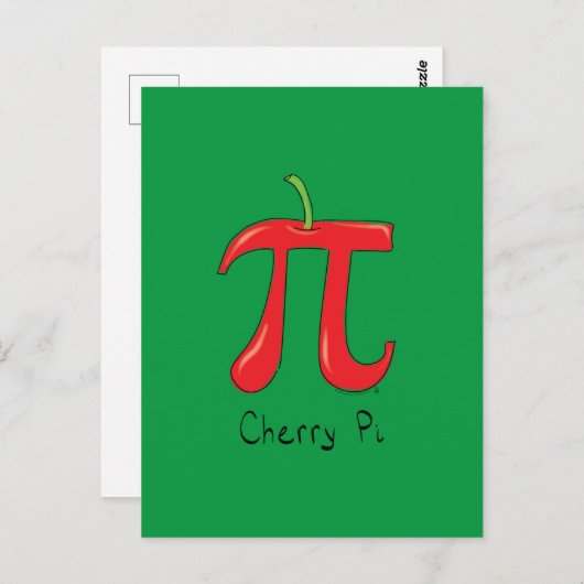 Carte postale Cherry Pi Cute Math Pi Day (Devant / Derrière)