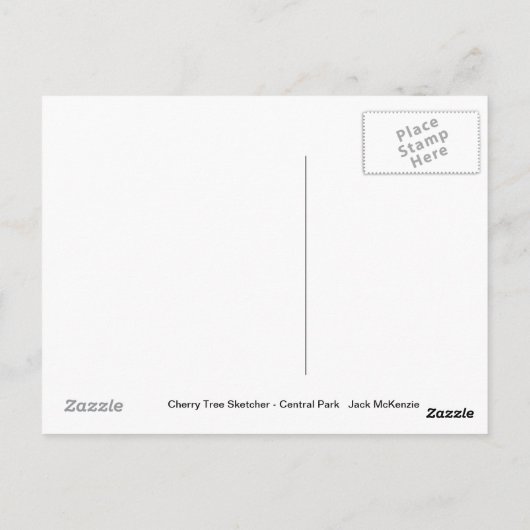 Carte Postale Cherry Tree Sketcher - Central Park (Dos)
