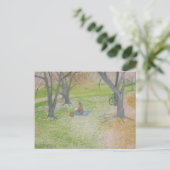 Carte Postale Cherry Trees - Le Lecteur (Debout devant)
