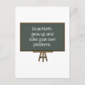 Carte Postale Chers Maths, Augmentez Et Résolvez Vos Propres Pro (Devant)