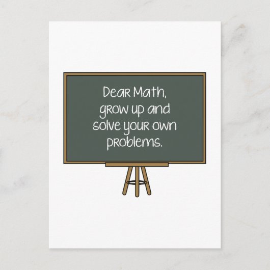 Carte Postale Chers Maths, Augmentez Et Résolvez Vos Propres Pro (Devant)